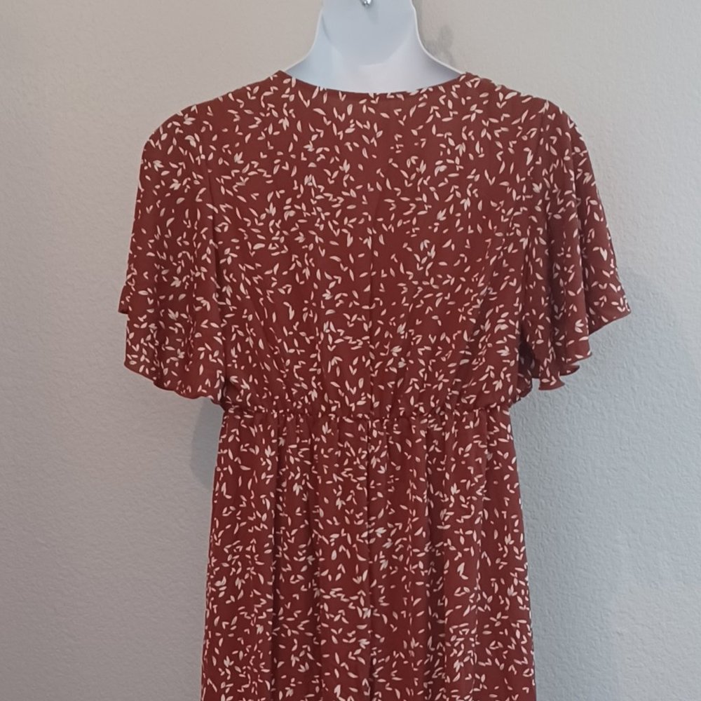 CUTE FALL FLORAL DRESS - Picture 4 of 4